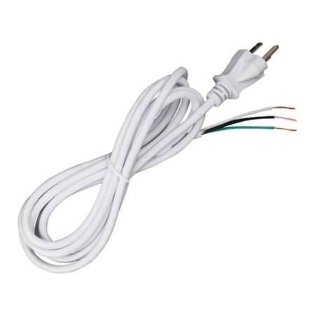 Satco Satco 90-2414 8 Ft. Heavy Duty Cord Set 18/3 SJT -105-#176;C, White 90/2414